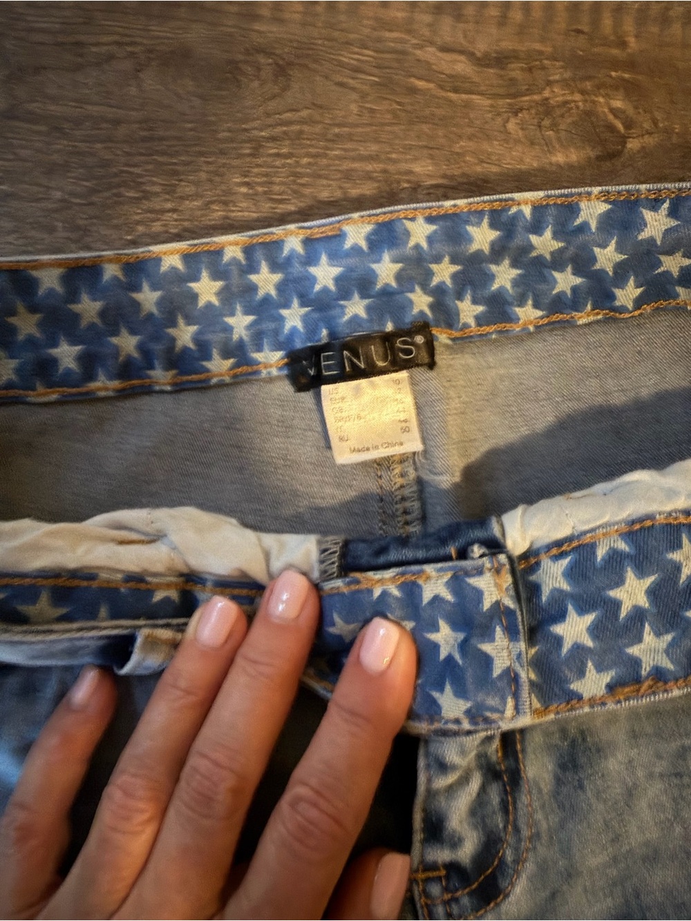 VENUS Blue Star-Print Women's Jeans